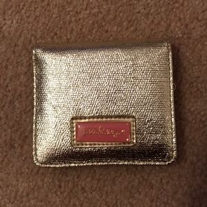 Lilly Pulitzer gold flamingo wallet